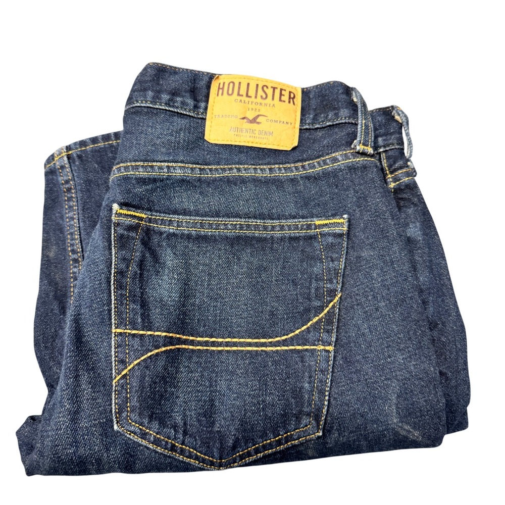 Hollister‎ Jeans Mens 33x32 (34x32 ACTUAL) Straight Dark Wash Denim Classic